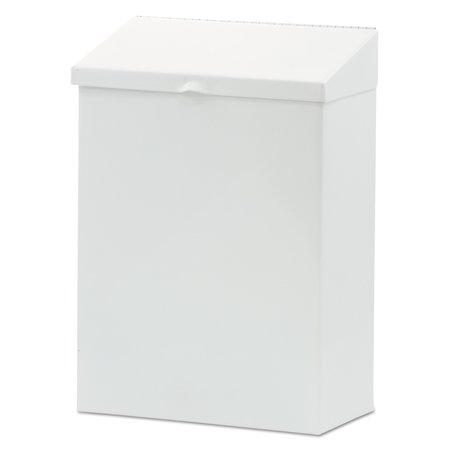 HOSPECO Rectangular Prism Trash Can, White, Top Door, Metal ND-1W